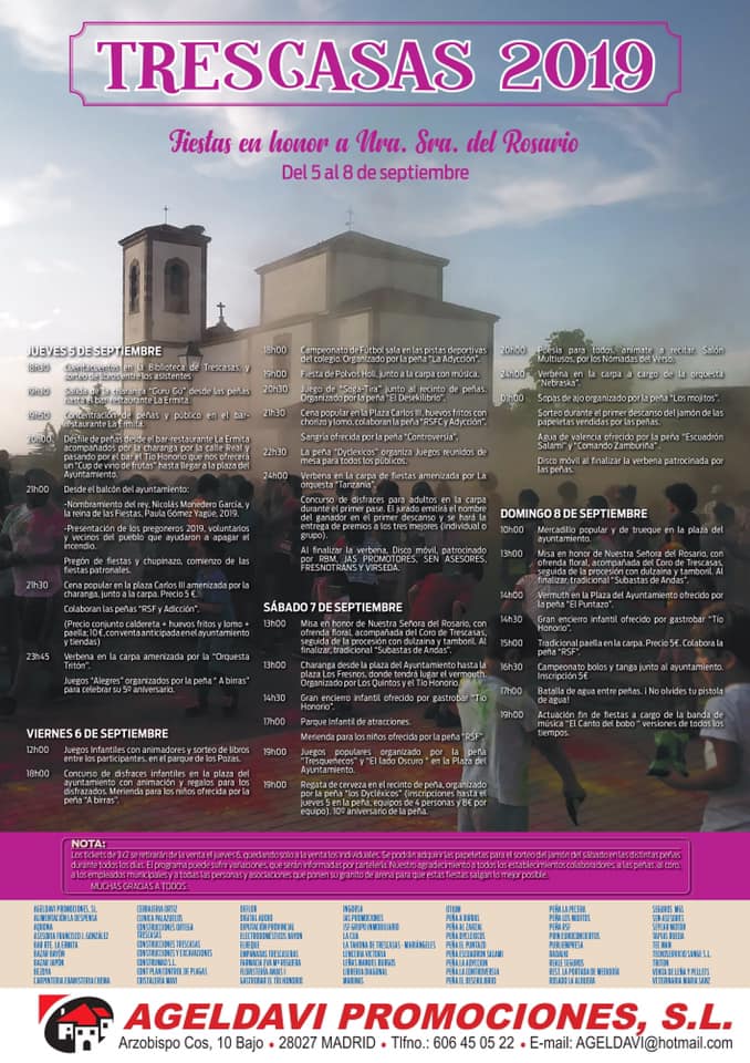 Fiestas en honor a Nuestra Señora del Rosario 2019 Trescasas